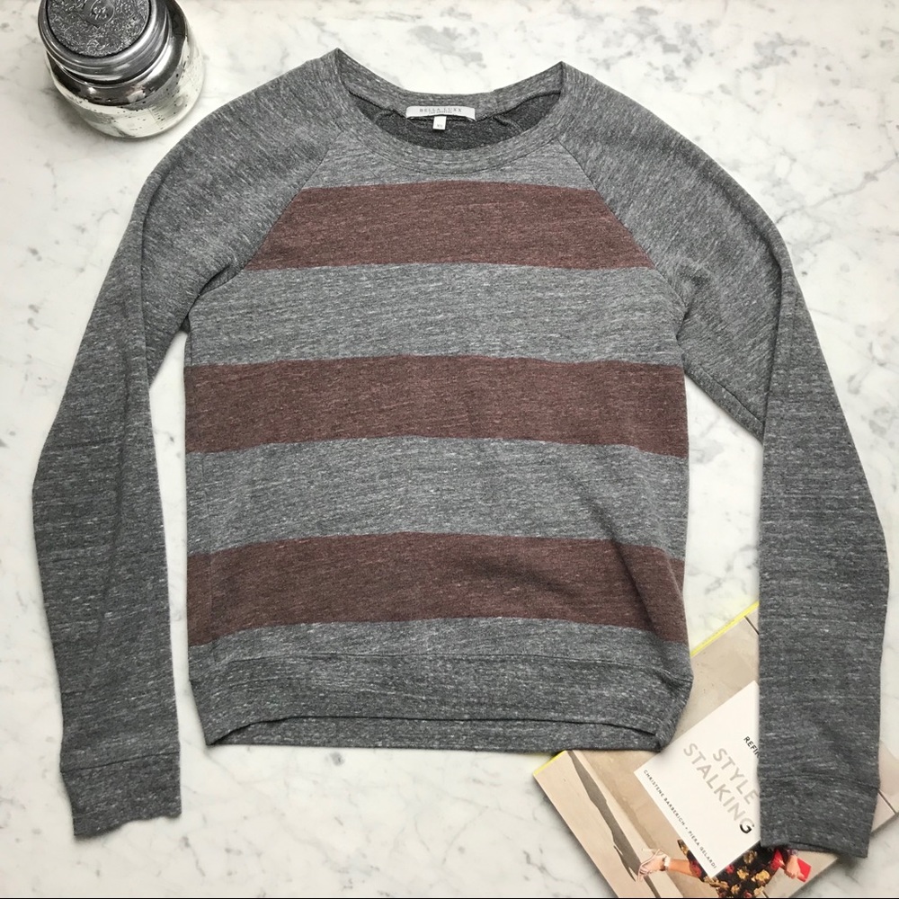 Bella Luxx Los Angeles Striped Crewneck Sweatshirt